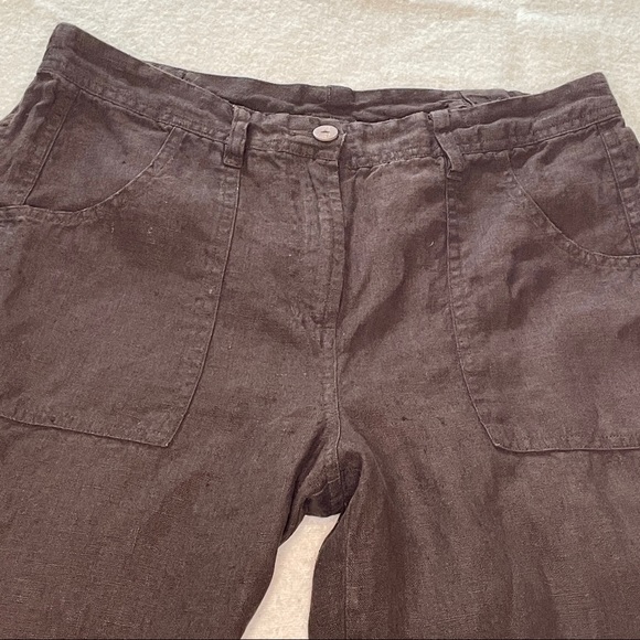 Chicos cocoa brown linen crop pants - Picture 2 of 6